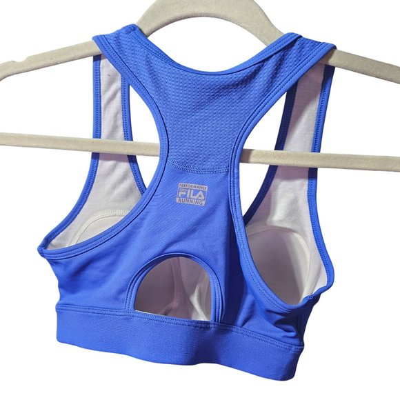 Fila Womens Blue Racerback Sports Bra Running Performance Activewear Polyester & - Picture 3 of 4